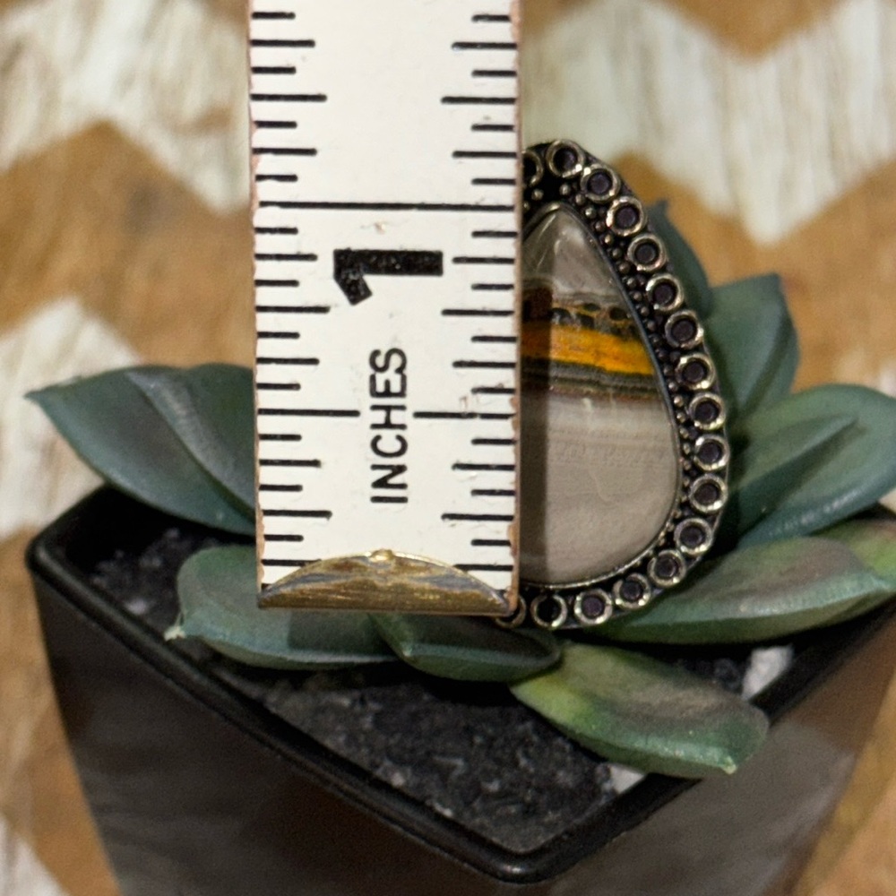 Silver Bumble Bee Jasper Ring - image 6